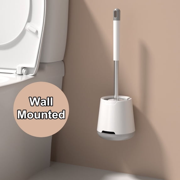 SINGES Toilet Bowl Brush and Holder Combo for Bathroom, Bathroom Cleaning Bowl Brush Kit Non-Scratch TPR Bristles and Under-Rim Brush Head