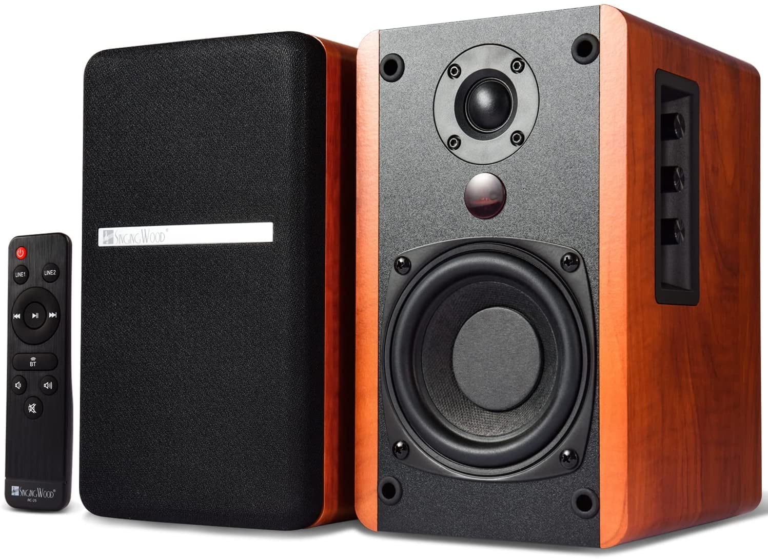 SINGING WOOD BT25 (2024 Version) Bluetooth Active Bookshelf Speakers