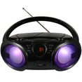 thumbnail image 1 of SINGING WOOD CD/CD-R/CD-RW Boombox Portable/w Bluetooth, USB, AM/FM Radio, AUX-Input, Headset Jack, Foldable Carrying Handle and LED Light (Phantom Black), 1 of 8