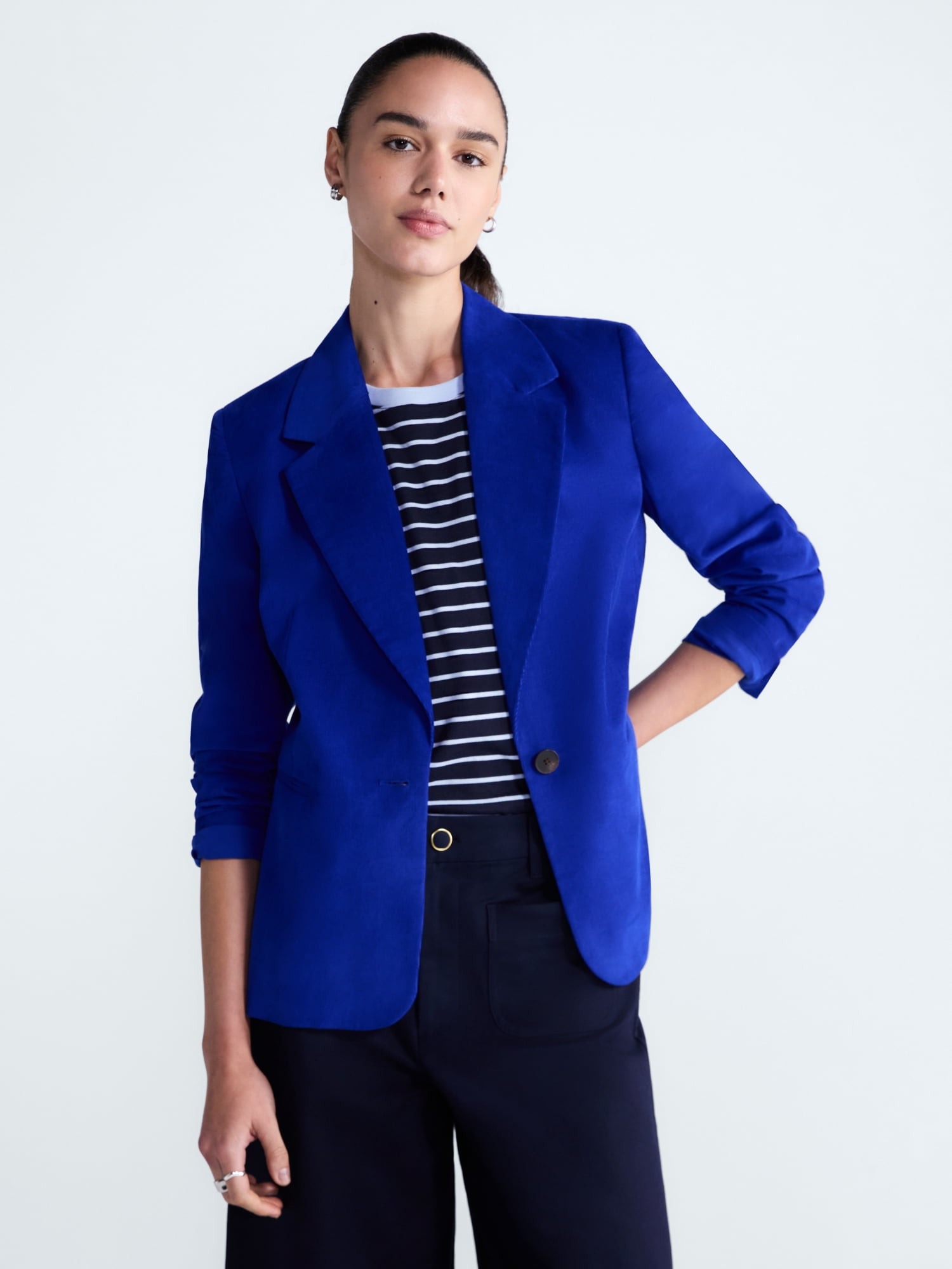 Free Assembly Women's and Women's Plus The Belmont Single Breasted Corduroy Blazer, Sizes XS-4X