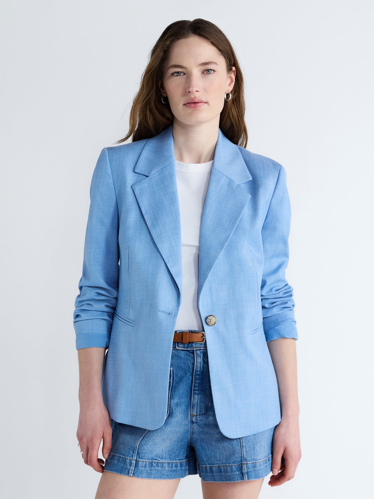 Free Assembly Women's and Women's Plus Single Breasted Blazer, Sizes XS-4X