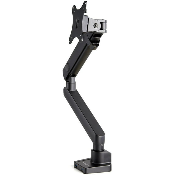 Startech Desk Mount Monitor Arm with 2x USB 3.0 ports - Slim Full Motion Single Monitor VESA Mount up to 34" Display - C-Clamp/Grommet - VESA 75x75/100x100mm heavy duty single monitor arm support