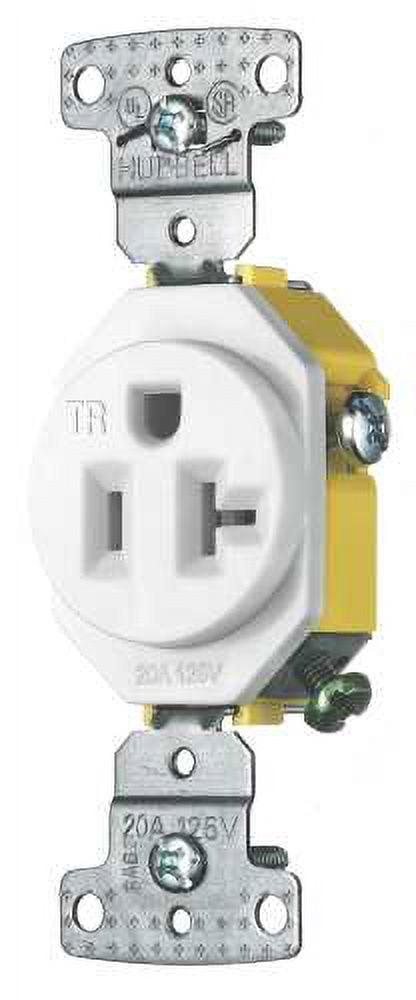 Hubbell tradeSELECT RR201WTR White Residential Tamper-Resistant 20A 125V Single Receptacle