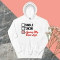 thumbnail image 1 of SINGLE TAKEN LIVING MY BEST LIFE Hoodie (White, S), 1 of 1