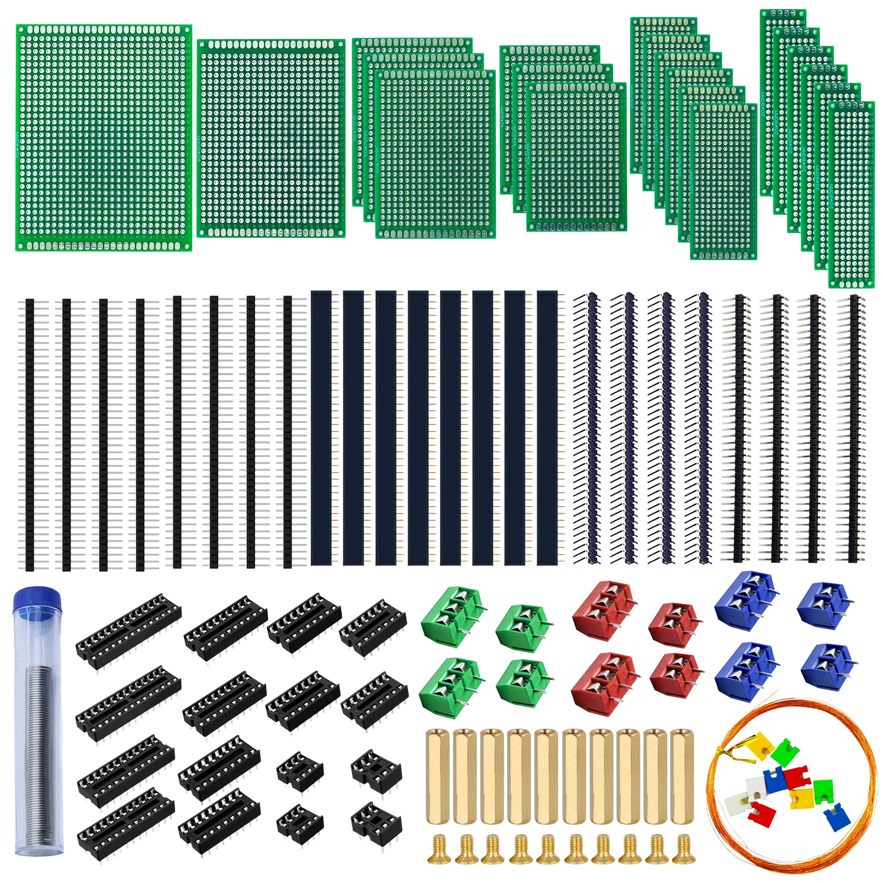 SINKITA 104pcs Double Sided PCB Board Kit Prototype Boards for DIY