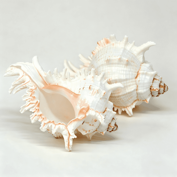 Sinkoo 2pcs Large Sea Shells, 4-5.3inch Natural Sea Conch Shells, White Seashells for Air Plants, Vase Filler, Aquarium Decor, Wedding Beach Theme Decor, Grandma Gifts