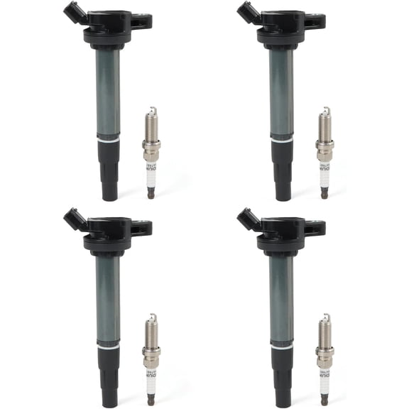 SINOCMP 4PCS UF596 Ignition Coils& Iridium Spark Plugs Compatible with Toyota Prius Corolla Matrix V CT200H XD 1.8L L4