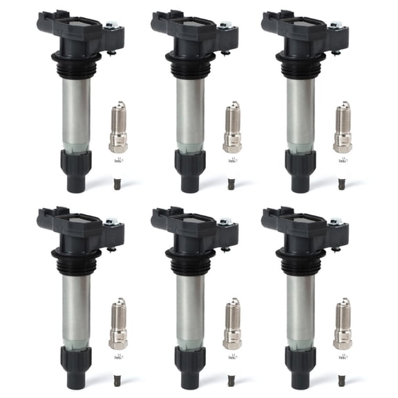 SINOCMP 6PCS UF-569 Ignition Coils Pack & Iridium Spark Plugs Compatible with Chevy Equinox 2010-2017, Impala 2012-2020 GMC Acadia 2007-2015 Cadillac ATS/CTS 3.0L 3.2L 3.6L