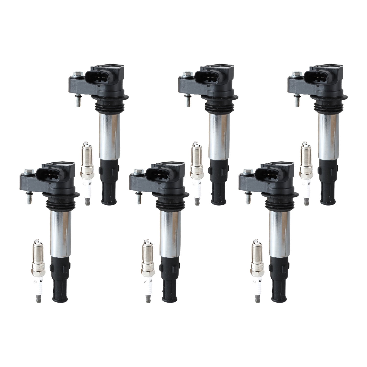 SINOCMP 6PCS UF375 Ignition Coils Pack & Iridium Spark Plugs for Chevrolet Traverse&GMC Acadia&Buick LaCrosse/Allure, Enclave&Cadillac CTS, SRX, STS 3.6L V6