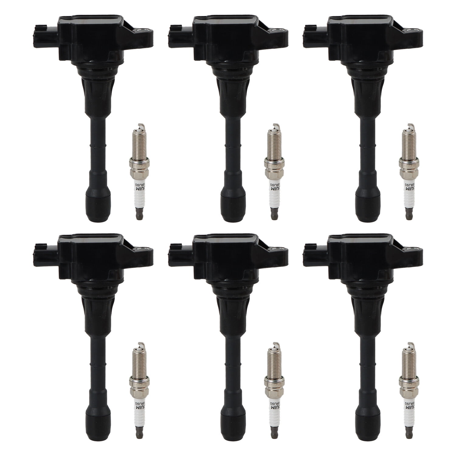 SINOCMP 6PCS UF550 Ignition Coils & Iridium Spark Plugs Compatible with