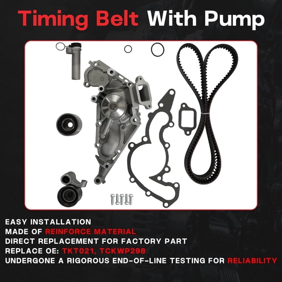 SINOCMP Engine Timing Belt Kit with Water Pump Compatible with 2002-2010 Toyota Tundra Sequoia Land Cruiser 4Runner Lexus SC430 GX470 LX470 LS430 GS430 4.3L 4.7L Replaces TKT021 TCKWP298 NEW