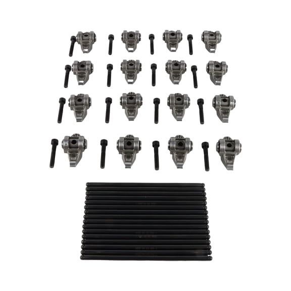 SINOCMP High quality LS1 Rocker Arms with Trunion & Pushrods Kit (Installed) - Fits 4.8 5.3 5.7 6.0 LS2 LS6