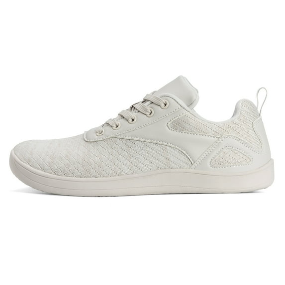 SINOSKY Men Comfortable Casual Shoes Walking Shoes Lace up Knit Square Toe Athletic Sneaker Wide Barefoot Sneakers Size 10, Grey Color