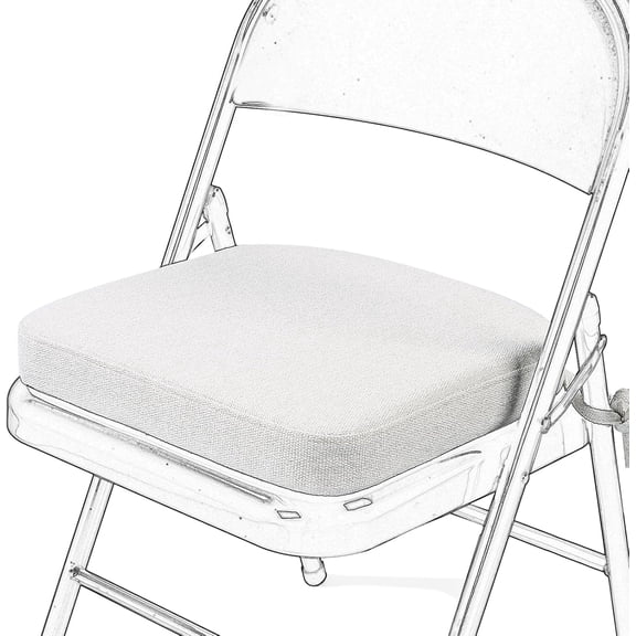 SINOSSO Memory Foam Chair Cushion for Folding 1 Pcs, Thickened 2" Square Kitchen Pad with Ties, Indoor Non-Slip Dining Seat (1 Piece, Beige-Gray)