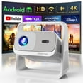 thumbnail interactive-video image 1 of Sinrathu 4K Support 1080P 16000LM Projector with Wifi and Bluetooth,  Smart Projector, Video Projector for Home Theater,  Portable Outdoor Movie Projector 5G/2.4G, 1 of 8