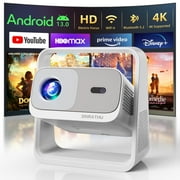 Sinrathu 4K Support 1080P 16000LM Projector with Wifi and Bluetooth, Smart Projector, Video Projector for Home Theater, Portable Outdoor Movie Projector 5G/2.4G