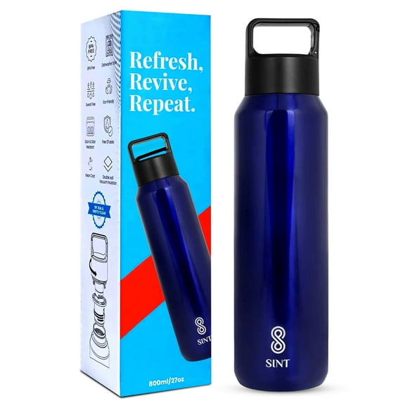 SINT 27 Oz Sports Bottle BPA Leak Proof, Stainless Steel, Vacuum Insulated, for Gym & Travel
