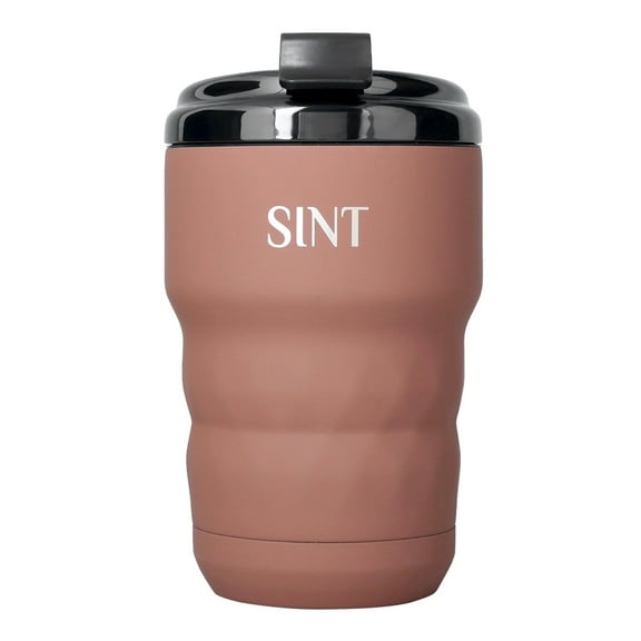 SINT Insulated Coffee Mug 12 oz, Insulated Coffee Cups with Flip Lid, Stainless Steel Coffee Mugs Spill Proof, Double Wall Vacuum Tumblers, Reusable To Go Mug for Hot/Ice Coffee Tea - Brown