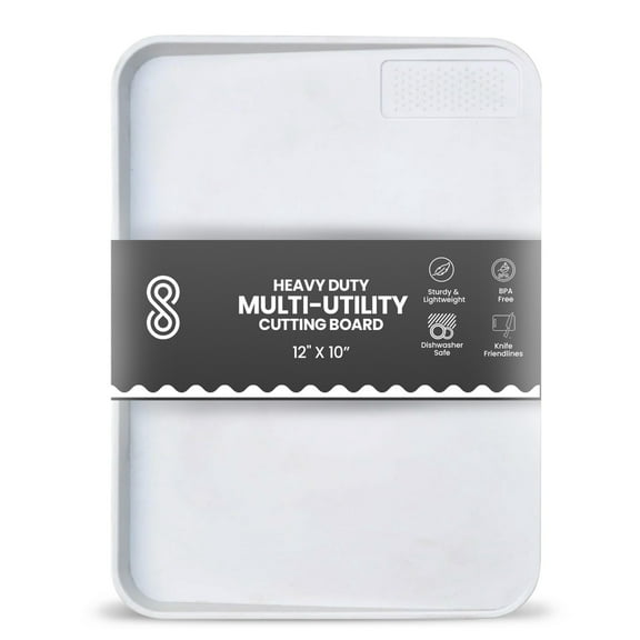 SINT Utility Cutting Board, Plastic, Food Safe, Dishwasher Safe, Thick, Easy Grip, Large Size