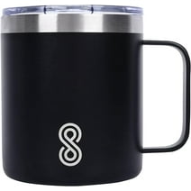 SINT Tumbler with Lid 12 OZ, Stainless Steel Vacuum Insulated Double Wall Travel Tumbler, Durable Insulated Coffee Mug, Powder Coated Black, Thermal Cup with Splash Proof Sliding Lid