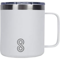 SINT Tumbler with Lid 12 OZ, Stainless Steel Vacuum Insulated Double Wall Travel Tumbler, Durable Insulated Coffee Mug, Powder Coated White, Thermal Cup with Splash Proof Sliding Lid