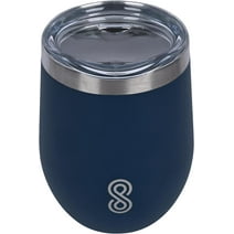 SINT Wine Tumbler 350 ML with Lid, Stemless Wine Glasses, Double Wall Vacuum Travel Mugs Stainless Steel Coffee Cup for Cold & Hot Drinks | Blue, Pack of 1