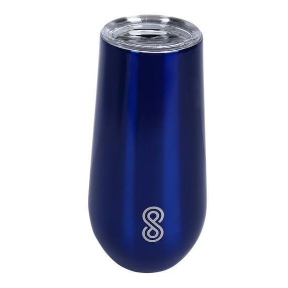 SINT 6 Oz Stemless Wine Tumbler, Stainless Steel, Blue