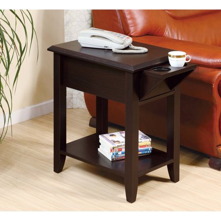 SINTECHNO  S-ID16802 Side Table Storage Drawer and Cup Holders