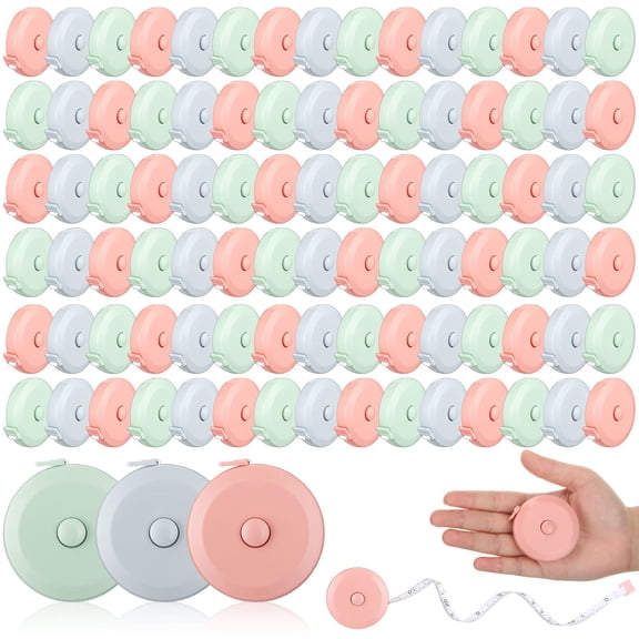 SINTOBIZZY 100pcs 60-Inch Soft Tailor Measuring Tape Retractable | Small Flexible Body Sewing Ruler, Dual-Sided Cloth Tape Measure for Sewing, Crafting, and Body Measurements