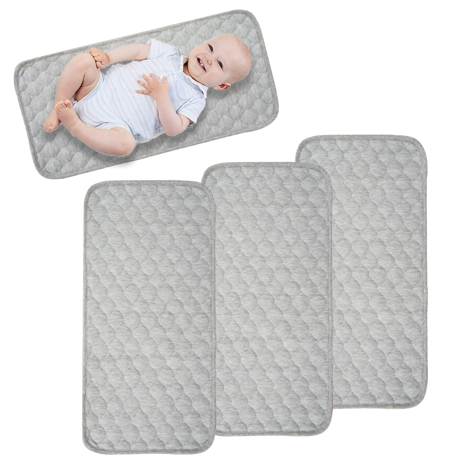 SINWAY Bamboo Quilted Thicker changing pad,3 Count Waterproof Changing