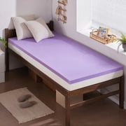 BDEUS 2 inch Memory Foam Mattress Topper Pad Foam Beds Topper Twin-XL Size Lavender