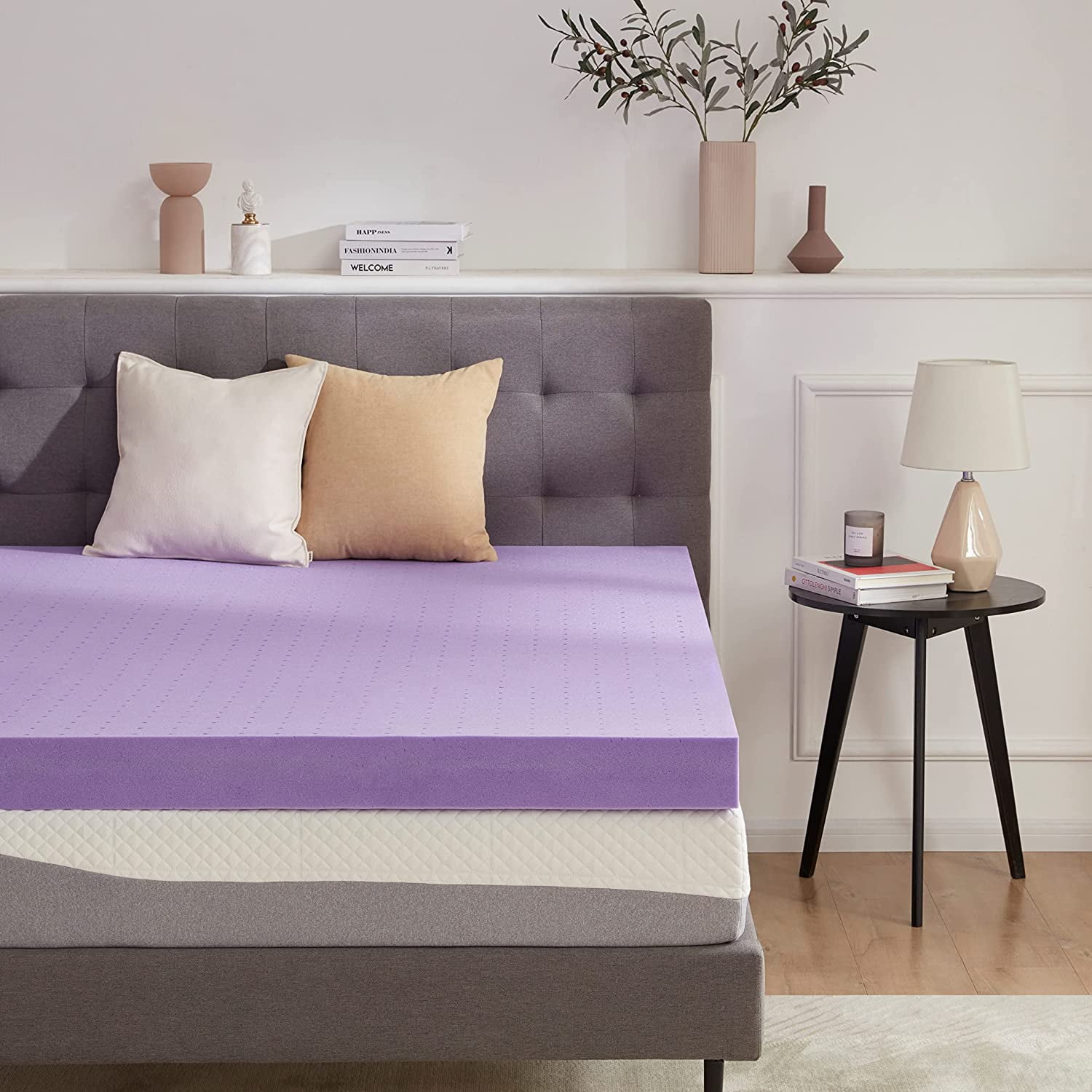 SINWEEK 3 Inch Gel Memory Foam Mattress Topper Ventilated Soft Mattress