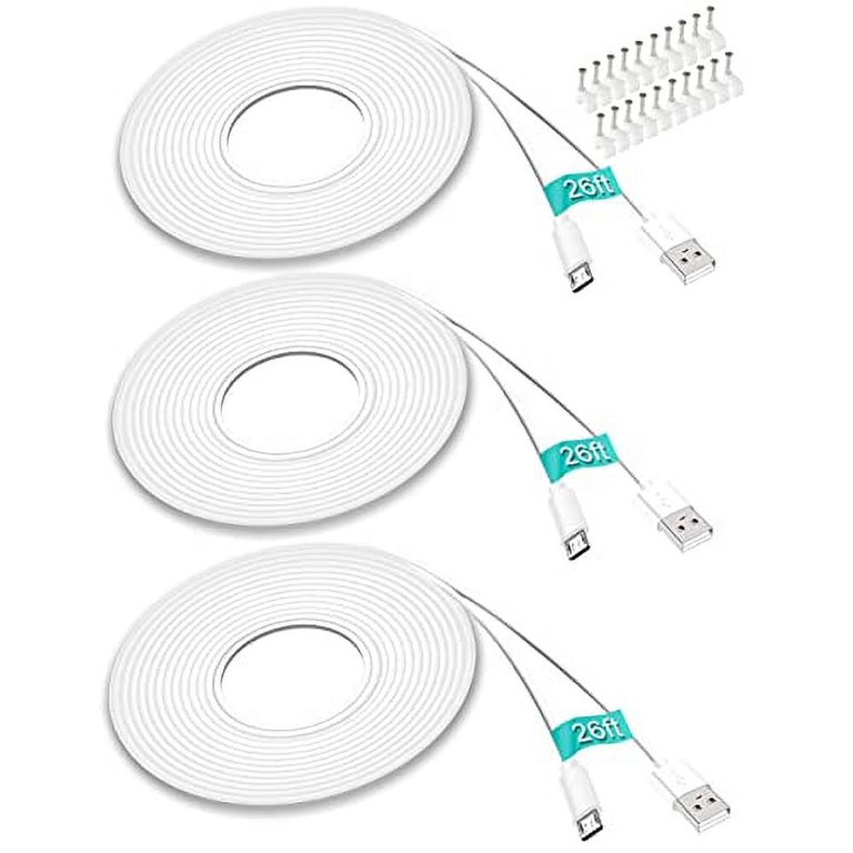 SIOCEN Pack 26FT Micro USB Cable Power Extension Cord for Wyze - Main Image