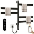 thumbnail image 1 of SIOYIE Smart Rotating Heated Towel Rack for Bathroom, 120W Electric Towel Warmer with Swivel Bars, 1-24H Timer, 115℉-155℉, Wi-Fi App Control, Low Carbon Steel, IPX5, Plug-in/Hardwired, Black, 1 of 10