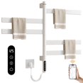 thumbnail image 1 of SIOYIE Smart Rotating Heated Towel Rack for Bathroom, 120W Electric Towel Warmer with Swivel Bars, 1-24H Timer, 115℉-155℉, Wi-Fi App Control, Low Carbon Steel, IPX5, Plug-in/Hardwired, White, 1 of 10