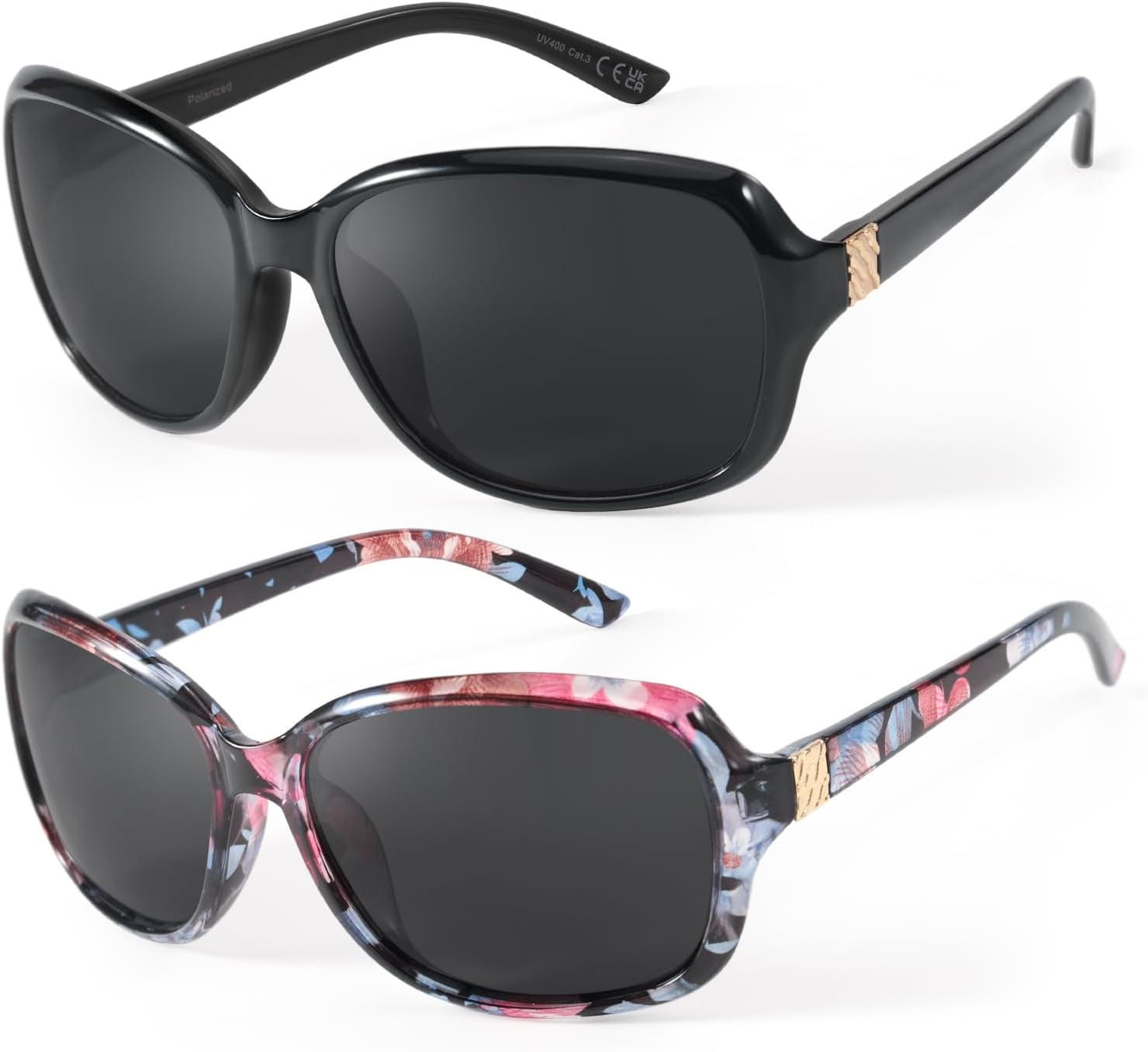 SIPHEW Polarized Sunglasses Womens, Classic Square Sun Glasses for women with UV Protection Wrap Shades