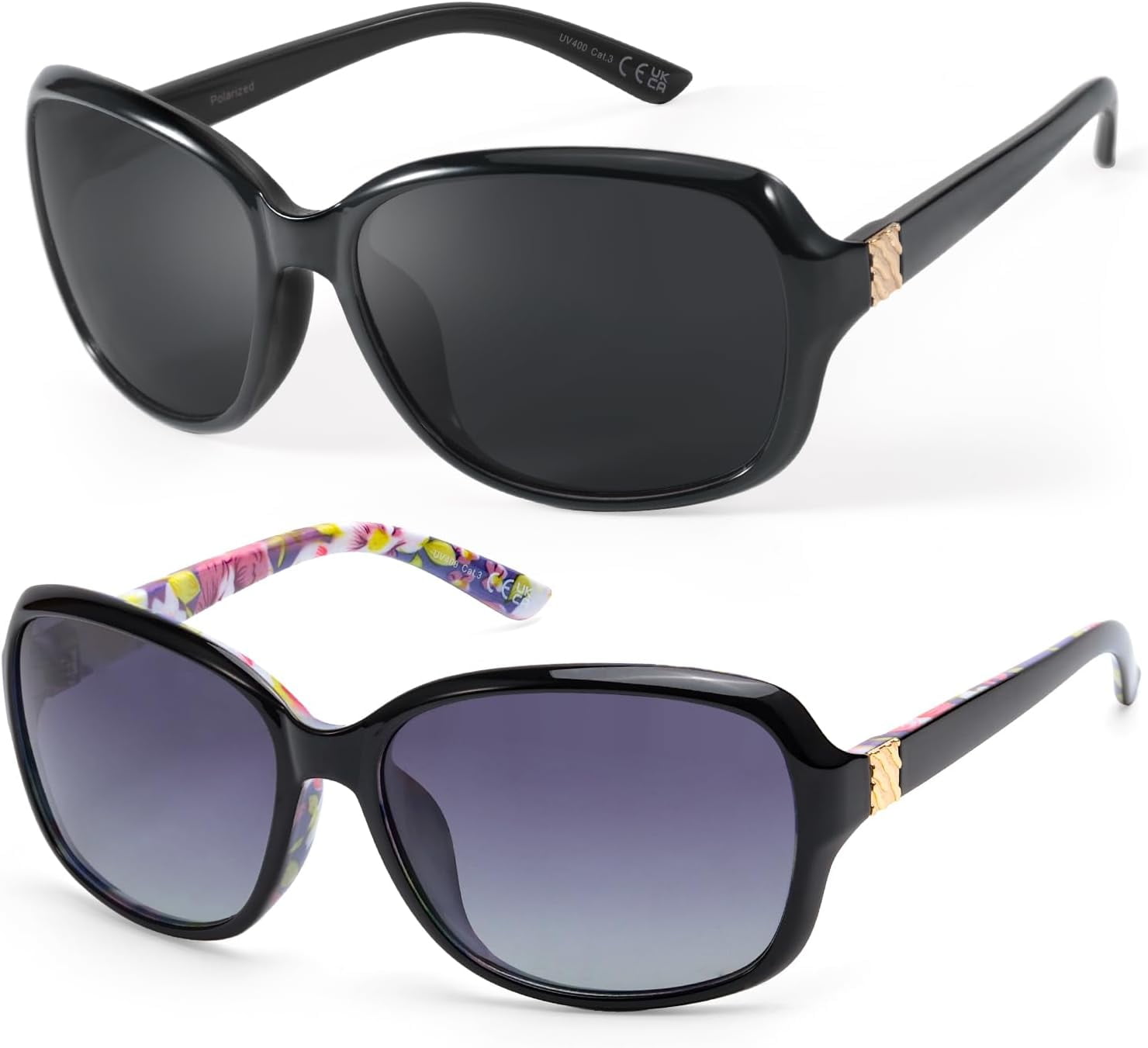 SIPHEW Polarized Sunglasses Womens, Classic Square Sun Glasses for women with UV Protection Wrap Shades