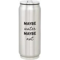 SIPS Drinkware StainlessSteel Insulated Can () with Lid and Collapsible Straw, 12Ounce, Maybe