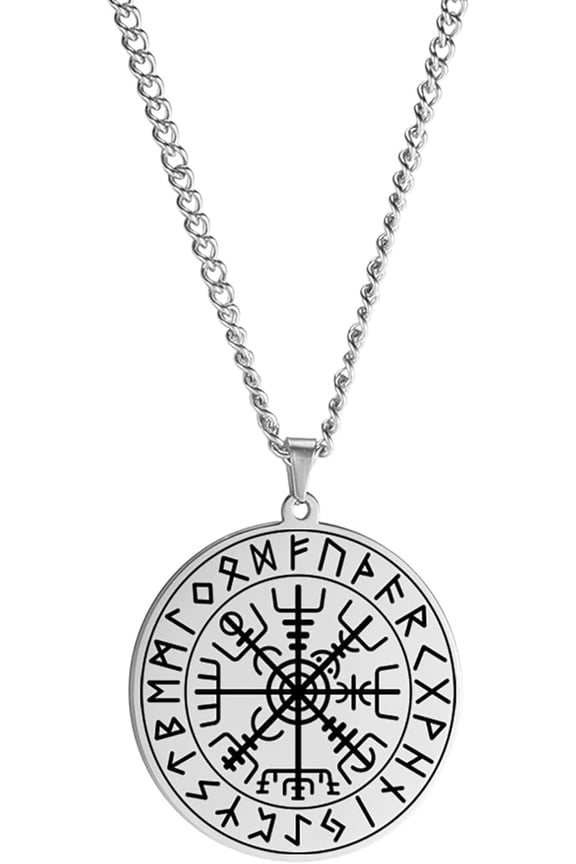 SIPURIS Viking Vegvisir Necklace For Men & Women, Stainless Steel, No Gemstone