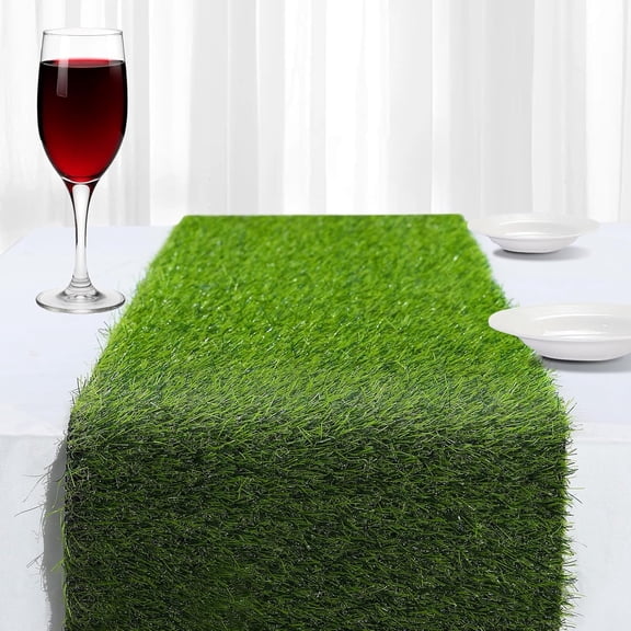 SIRIA Artificial Grass Table Runner, 13 X 36 in Turf Table Runner - Realistic Faux Grass Runner for Golf Party, Wedding, Baby Shower, Indoor Outdoor Decor Realistic Green Table Runner