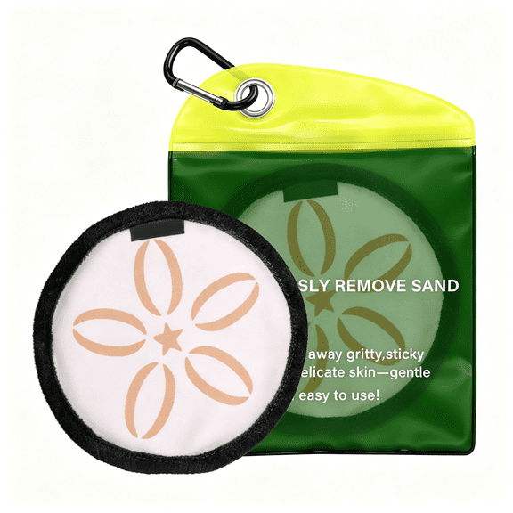 SIRIA Beach Sand Remover Pouch Sand Eraser Wipe - 2026 Summer Vacation Essentials Family Towels Bahamas Trip Must Haves Hawaii Honeymoon Accessories for Kids Adult-Brown
