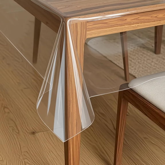 SIRIA Clear Plastic Table Cover Protector-100% Waterproof & Spill-Proof Table Cloth for Rectangle Table,Transparent Vinyl Tablecloth for Inside & Outside Dining,Party,60"X84"
