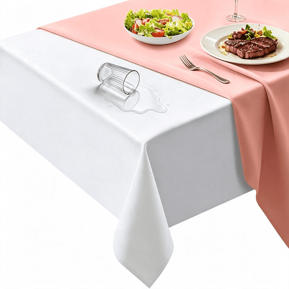SIRIA Table Protector Pad for Dining Room Table,Waterproof Heavy Duty Table Pad under Tablecloth with Flannel Backing,Heat Resistant Non Slip Vinyl Table Cover Protector Leather