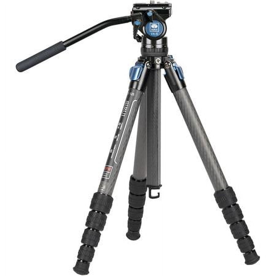 SIRUI 62.2inch Carbon Fiber Tripod with Fluid Video Head, Black