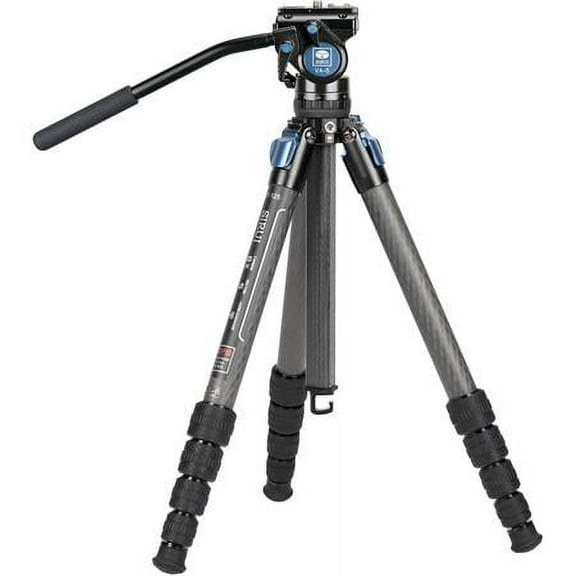 SIRUI 62.2inch Carbon Fiber Tripod with Fluid Video Head, Black