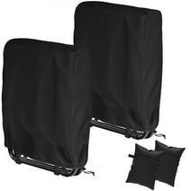 SIRUITON Outdoor Zero Gravity Folding Chair Cover Waterproof 2PCS, Folding Chair Storage Covers All Weather, Dustproof 420D Oxford Anti Zero Gravity Chair Cover with Storage Bag, Black