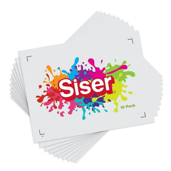 SISER EasyColor DTV 8.4'' x 11'' Sheets - Inkjet Printer Compatible Heat Transfer Vinyl 10 Sheets