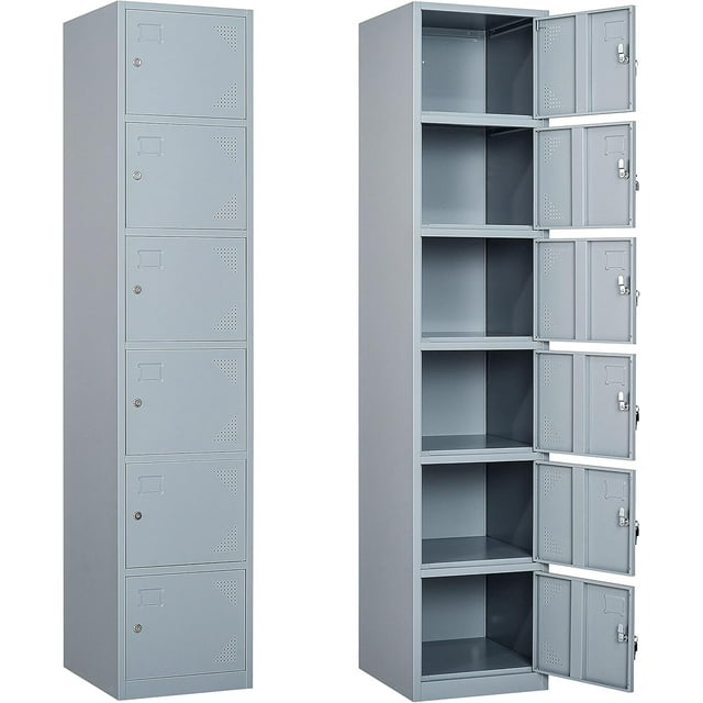 SISESOL Metal Locker Storage Cabinet with Doors and Shelves Metal ...