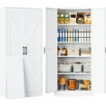 thumbnail image 1 of SISESOL Metal Storage Cabinet with 2 Doors and 5 Shelves,61 inch White Pantry Storage Cabinet,Large Farmhouse Pantry Cupboard for Home,Kitchen,Dining/Living Room, 1 of 14