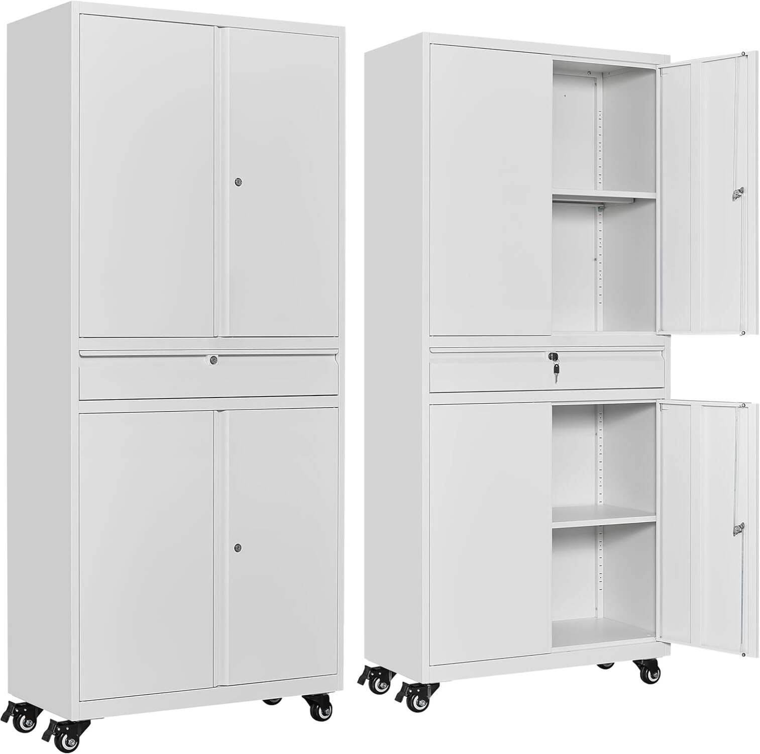 SISESOL Metal Storage with Wheels,Rolling Garage Storage